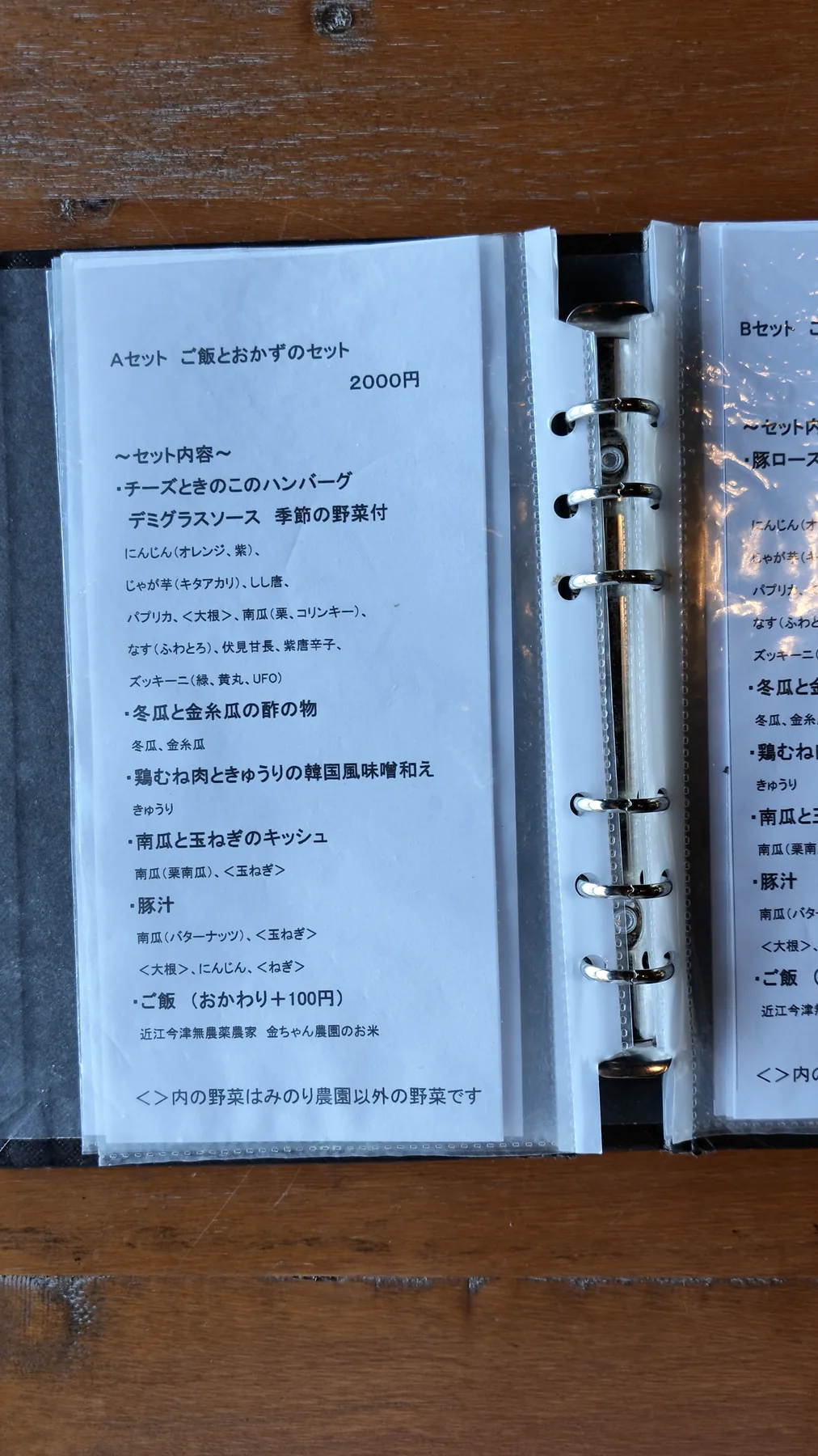 訪問時のメニュー:(左)ご飯とおかずのセット/(右)パスタのセット